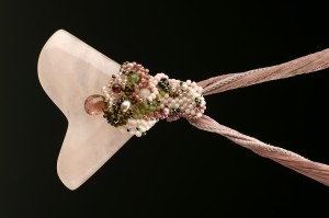 Pink quartz pendant, by Terri Atwell