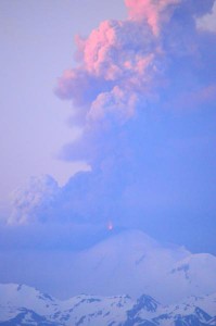 Ash plumes out of Pavlof Volcano on June 2. (Photo by Christopher Diaz)