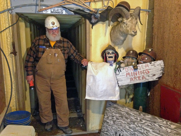 Clutch at the entrance to his drift mine in Ester. (Photo by Molly Rettig)