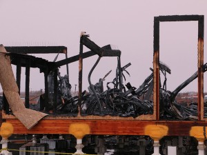 The aftermath of the fire. (Photo by Dean Swope / KYUK)