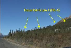 Frozen Debris Lobe A along the Dalton Highway (Credit University of Alaska Fairbanks Institute of Northern Engineering)