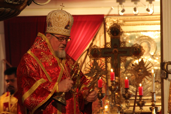 Bishop David of Alaska visited Sitka for St. Michael’s Feast Day in November, 2014. (KCAW photo/Rachel Waldholz)