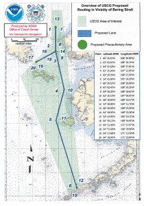 Click to enlarge this chart of proposed traffic lanes through the Bering Sea. More detailed charts of particular segments can be found at the comment link at the bottom of this page.