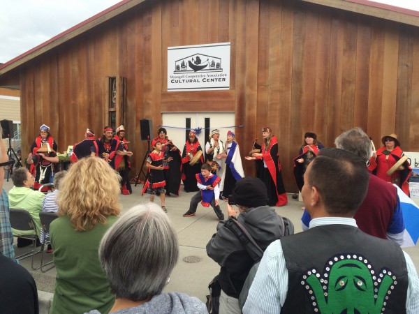 Dancers kick off the grand opening of the Wrangell Cooperative Association Cultural Center on Saturday, July 25, 2015. (Katarina Sostaric/KSTK)