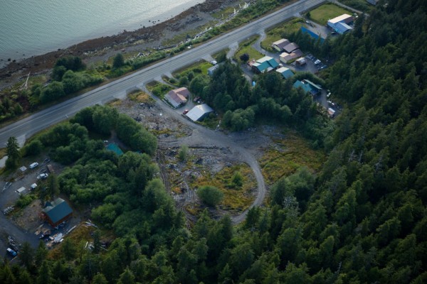 An aerial view of the junkyard site four miles south of downtown Wrangell. (Photo courtesy of dec.alaska.gov)
