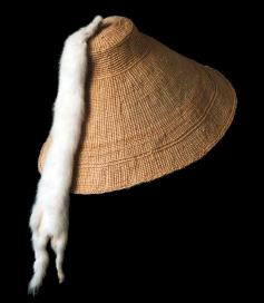 Delores Churchill wove this hat out of spruce root. Photo shared via kfsk.org.