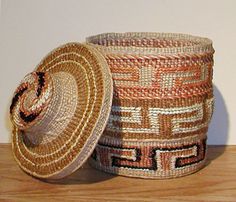 Delores Churchill made this basket showing the different techniques of the cresting wave.