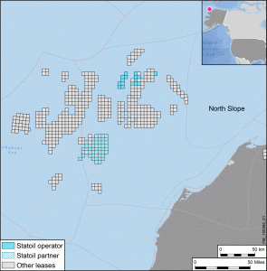 A map of Norwegian oil company Statoil's leases in the Chukchi Sea. (Courtesy of Statoil)