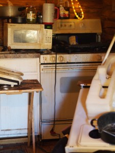 The small kitchen in Scott's cabin. Photo: Zachariah Hughes.