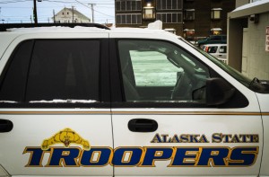 An Alaska State Trooper cruiser parked on Nome’s Front Street in January 2015. (Photo by Matthew F. Smith/ KNOM)