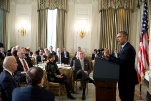 President Obama hosted governors, including Gov. Walker. Photo: Pete Souza/White House.)