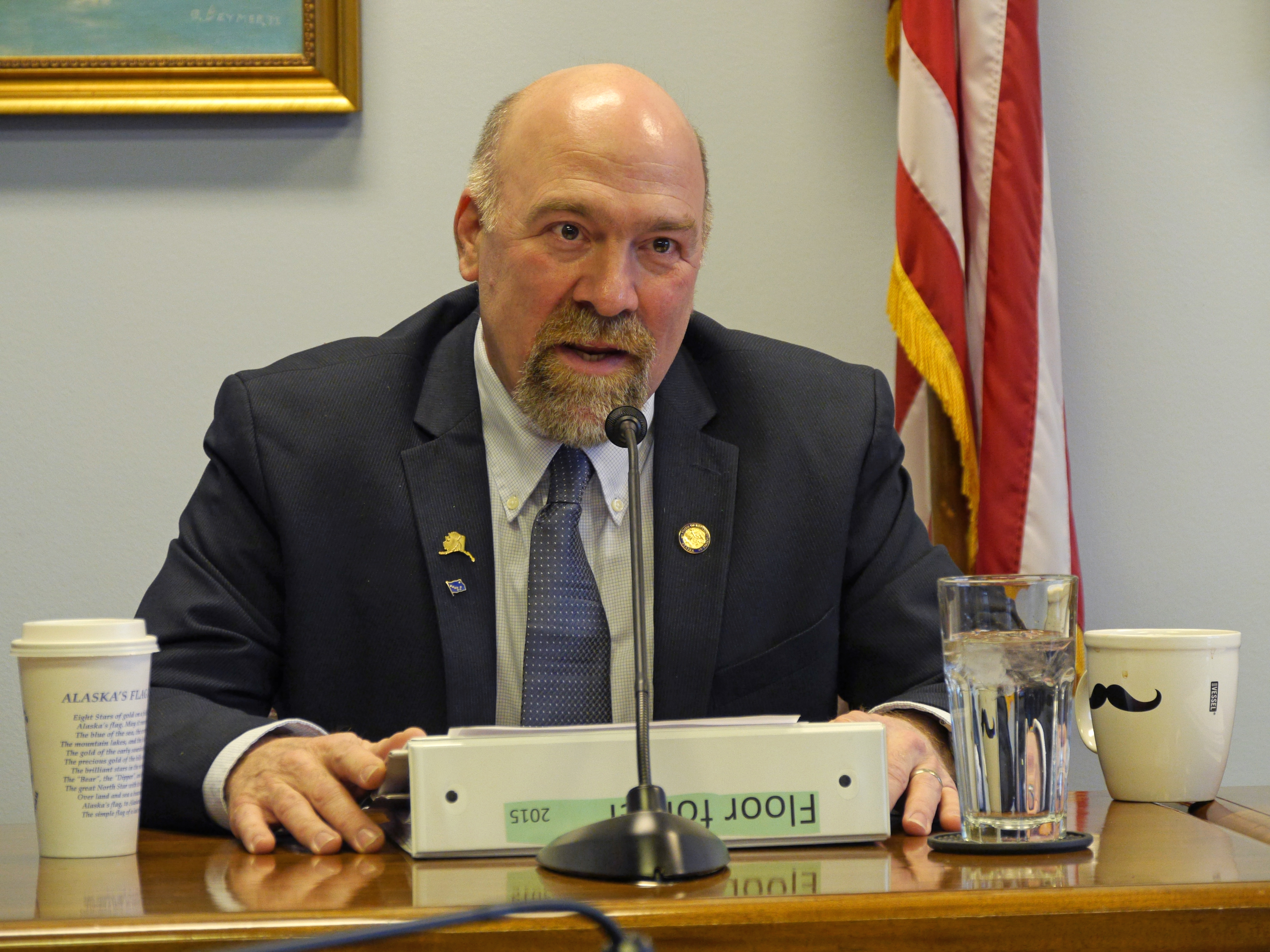 Rep. Adam Wool, D- Fairbanks, at a House Minority press availability, Feb. 3, 2016. (Photo by Skip Gray, 360 North)