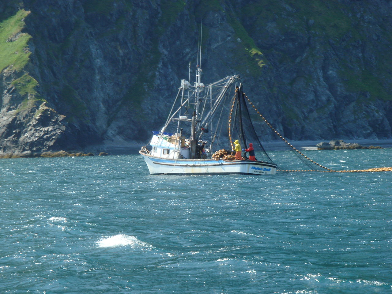 A seiner fishing for salmon off the coast of Raspberry Island in July 2009. (Public domain photo courtesy of NancyHeise)
