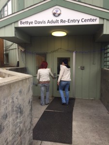 Jennifer Blankenship-Douglas and Leanora Barton at the Bettye Davis Adult Re-entry Center in Anchorage. (Brielle Schaeffe, KCAW - Sitka)