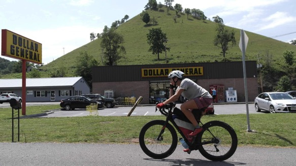 Lael Wilcox during the Trans Am bike race in Western Virginia. (Photo courtesy of Trans Am Bike Race blog)