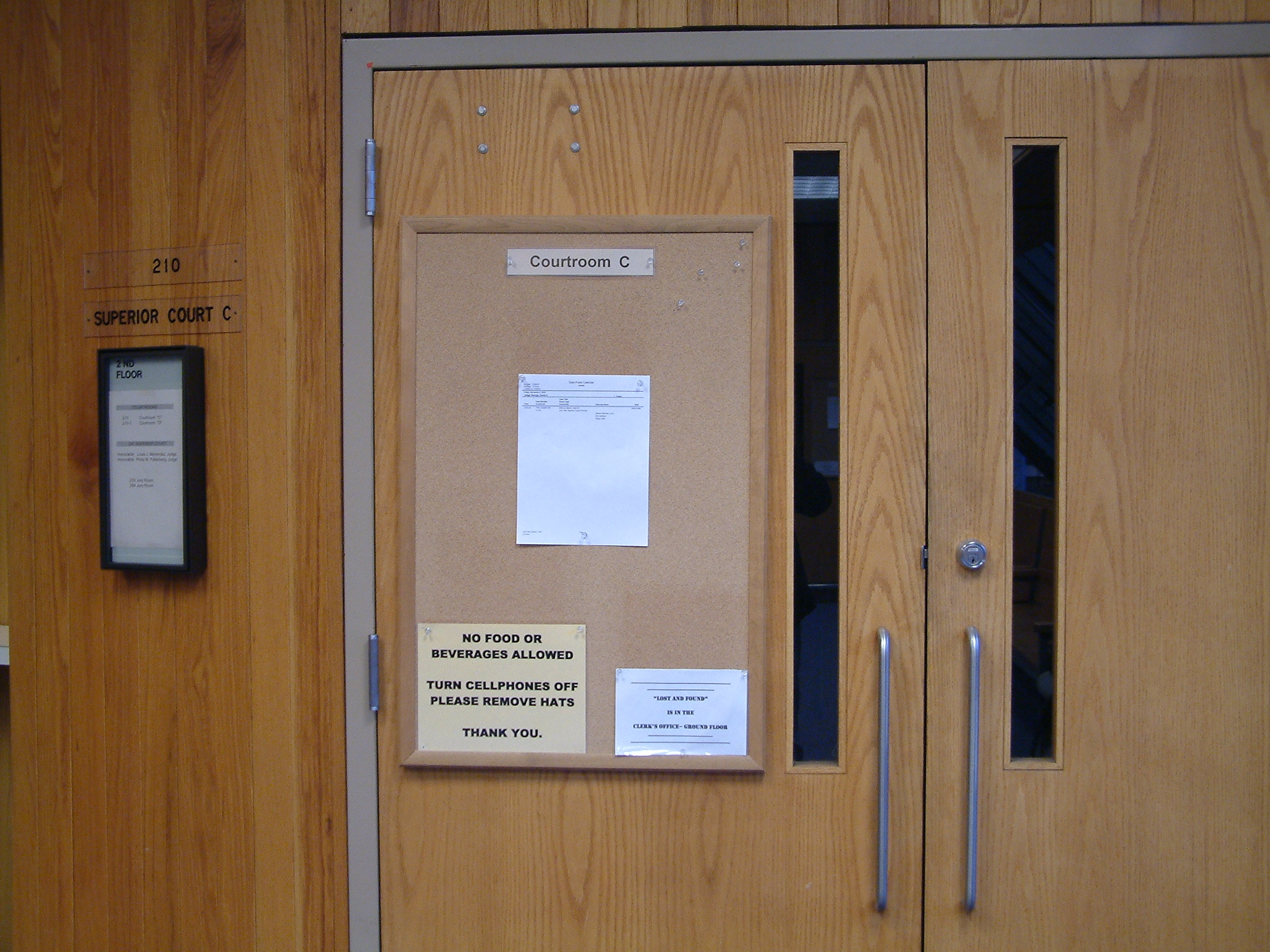Entrance to one of the courtrooms in the Dimond Courthouse in Juneau. (Photo by Matt Miller, KTOO - Juneau)