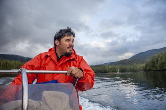 Hydaburg Mayor Tony Christianson in Eek Inlet off Prince of Wales Island in Southeast Alaska. (Photo courtesy The Nature Conservancy)