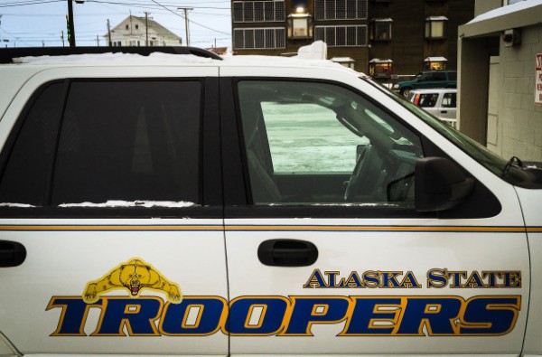 An Alaska State Trooper cruiser parked on Nome’s Front Street in January 2015. Photo: Matthew F. Smith, KNOM file.