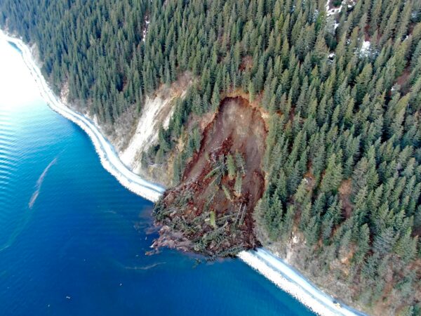 A landslide as seen from the air