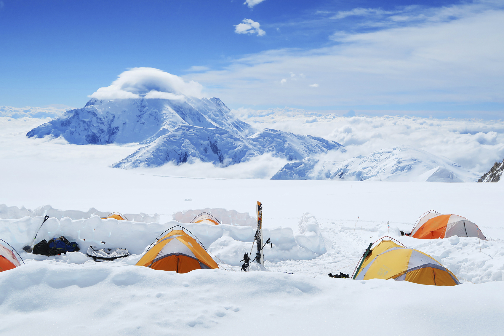 View of tents at the 14,200-foot camp