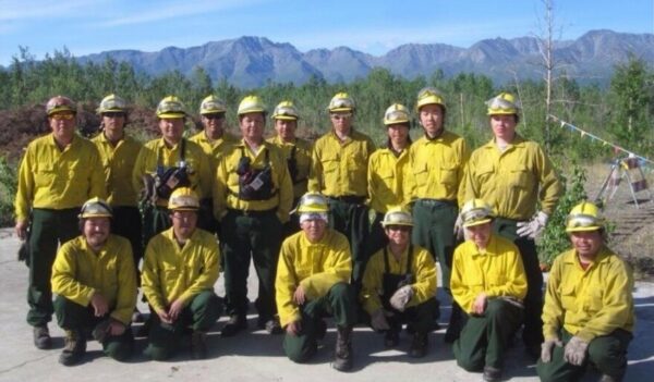 A group photo of forest firefighters